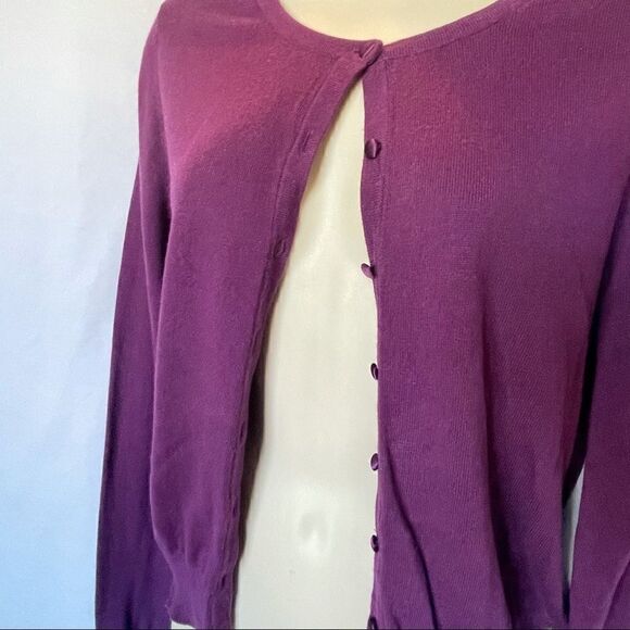 Merona women’s purple button up sweater size small - Picture 3 of 8